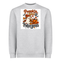 Heather Grey Pumpkin Spice & Potergeist Heavyweight Sweatshirt - Merry & Macabre