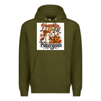 Army Green Pumpkin Spice & Potergeist Premium Hoodie - Merry & Macabre