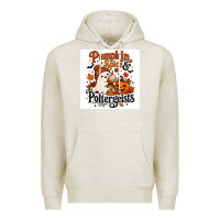 Oatmeal Heather Pumpkin Spice & Potergeist Premium Hoodie - Merry & Macabre