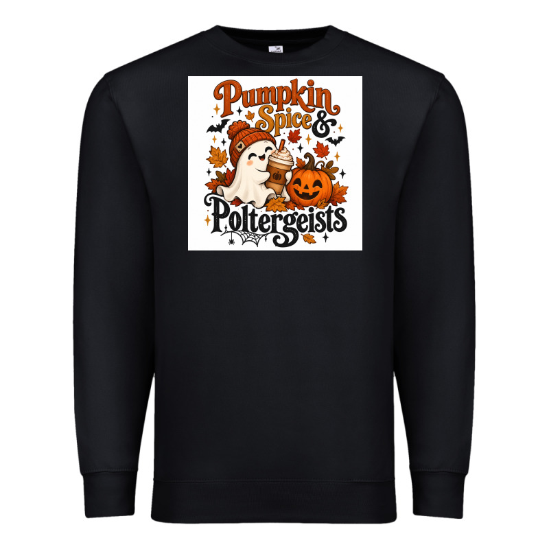 Pumpkin Spice & Potergeist Premium Sweatshirt by Merry & Macabre | Teevron