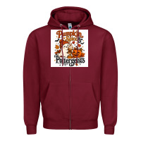 Burgundy Pumpkin Spice & Potergeist Zipper Hoodie - Merry & Macabre
