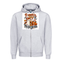 Heather Grey Pumpkin Spice & Potergeist Zipper Hoodie - Merry & Macabre