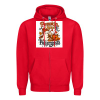 Red Pumpkin Spice & Potergeist Zipper Hoodie - Merry & Macabre
