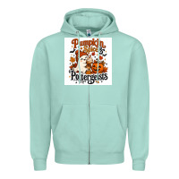 Seafoam Pumpkin Spice & Potergeist Zipper Hoodie - Merry & Macabre