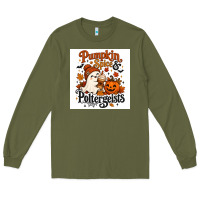 Army Green Pumpkin Spice & Potergeist Long Sleeve Tee - Merry & Macabre