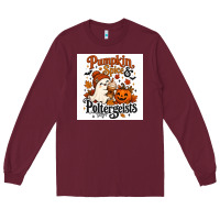 Burgundy Pumpkin Spice & Potergeist Long Sleeve Tee - Merry & Macabre