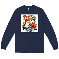 Navy Pumpkin Spice & Potergeist Long Sleeve Tee - Merry & Macabre