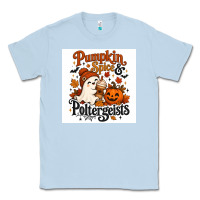 Dusty Blue Pumpkin Spice & Potergeist Classic Tee - Merry & Macabre