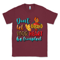 Burgundy Don't Let Your Heart Be Troupled Classic Tee - BundleAndBundleShop