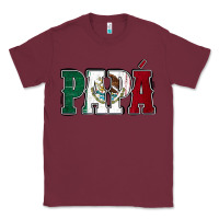 Burgundy Mexican Flag Papá Classic Tee - Jasminsmagicworld