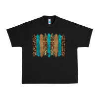 Black glitter turqoise leopard tooled leather background Urban Heavy Tee - RanaPortraitStore