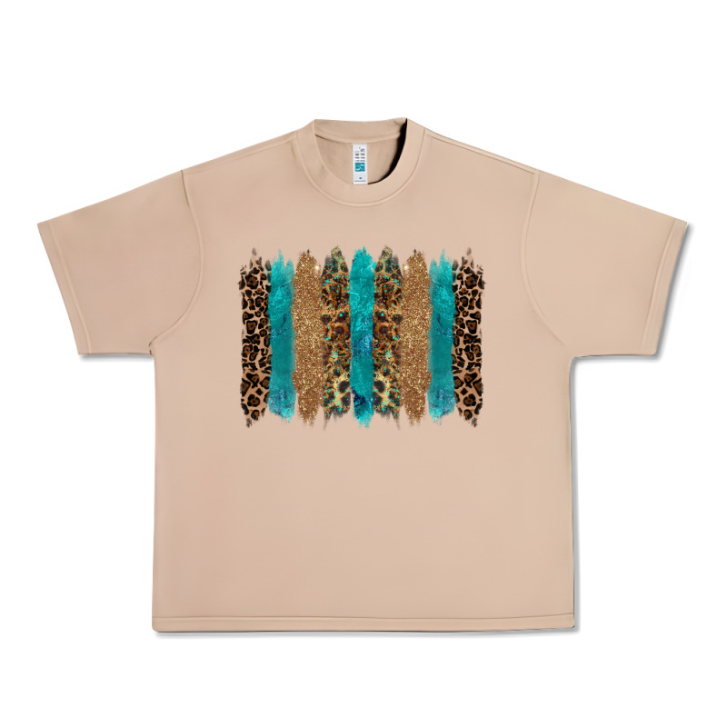 Glitter Turqoise Leopard Tooled Leather Background Urban Heavy Tee by RanaPortraitStore | Teevron