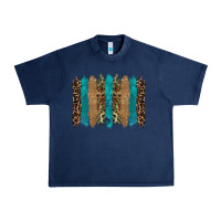 Navy glitter turqoise leopard tooled leather background Urban Heavy Tee - RanaPortraitStore