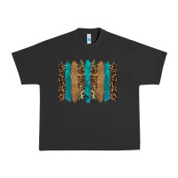 Pigment Black glitter turqoise leopard tooled leather background Urban Heavy Tee - RanaPortraitStore