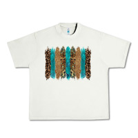 Pistachio glitter turqoise leopard tooled leather background Urban Heavy Tee - RanaPortraitStore