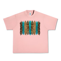 Salmon glitter turqoise leopard tooled leather background Urban Heavy Tee - RanaPortraitStore