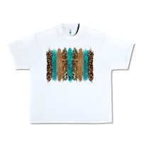 White glitter turqoise leopard tooled leather background Urban Heavy Tee - RanaPortraitStore