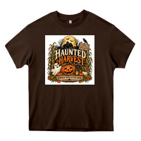 Chocolate Brown Haunted Harvest Heavy Core Tee - Merry & Macabre