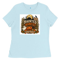 Baby Blue Haunted Harvest Ladies Tee - Merry & Macabre