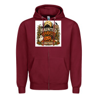 Burgundy Haunted Harvest Zipper Hoodie - Merry & Macabre