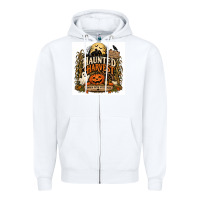 White Haunted Harvest Zipper Hoodie - Merry & Macabre