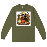 Army Green Haunted Harvest Long Sleeve Tee - Merry & Macabre