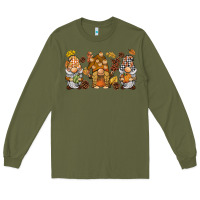 Army Green fall gnomies Long Sleeve Tee - BarkalooDesign