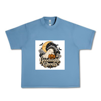 Pebble Blue Goodnight Ghouis Urban Heavy Tee - Merry & Macabre