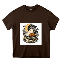 Chocolate Brown Goodnight Ghouis Heavy Core Tee - Merry & Macabre