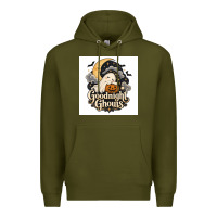 Army Green Goodnight Ghouis Premium Hoodie - Merry & Macabre