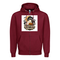 Burgundy Goodnight Ghouis Zipper Hoodie - Merry & Macabre