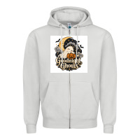 Dove Grey Goodnight Ghouis Zipper Hoodie - Merry & Macabre