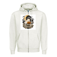 Oatmeal Heather Goodnight Ghouis Zipper Hoodie - Merry & Macabre