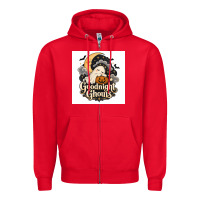 Red Goodnight Ghouis Zipper Hoodie - Merry & Macabre