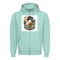 Seafoam Goodnight Ghouis Zipper Hoodie - Merry & Macabre