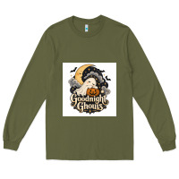 Army Green Goodnight Ghouis Long Sleeve Tee - Merry & Macabre