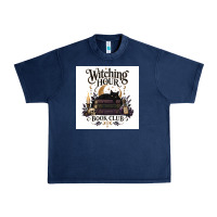 Navy Watching Hour Book Club Urban Heavy Tee - Merry & Macabre