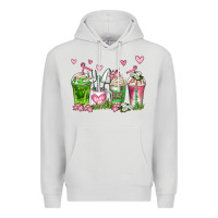 Dove Grey botanic coffee cups Premium Hoodie - AdoDesignShop