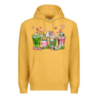 Mustard botanic coffee cups Premium Hoodie - AdoDesignShop