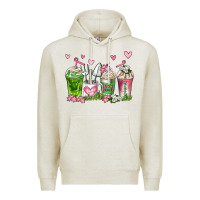 Oatmeal Heather botanic coffee cups Premium Hoodie - AdoDesignShop