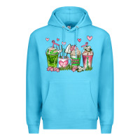 Ocean Blue botanic coffee cups Premium Hoodie - AdoDesignShop