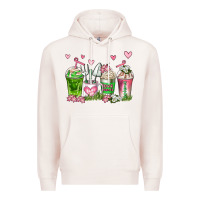 Pale Pink botanic coffee cups Premium Hoodie - AdoDesignShop