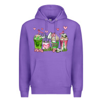 Purple botanic coffee cups Premium Hoodie - AdoDesignShop