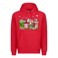 Red botanic coffee cups Premium Hoodie - AdoDesignShop