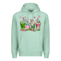 Seafoam botanic coffee cups Premium Hoodie - AdoDesignShop