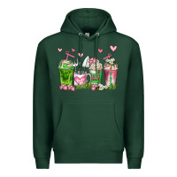 Sports Green botanic coffee cups Premium Hoodie - AdoDesignShop