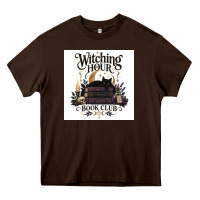 Chocolate Brown Watching Hour Book Club Heavy Core Tee - Merry & Macabre