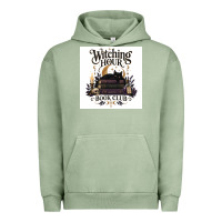 Pigment Oil Green Watching Hour Book Club Urban Hoodie - Merry & Macabre