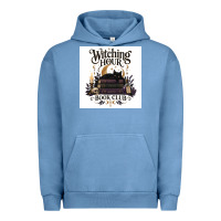 Pigment Pebble Blue Watching Hour Book Club Urban Hoodie - Merry & Macabre