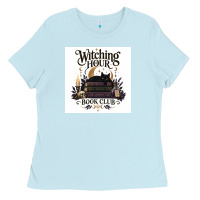 Baby Blue Watching Hour Book Club Ladies Tee - Merry & Macabre